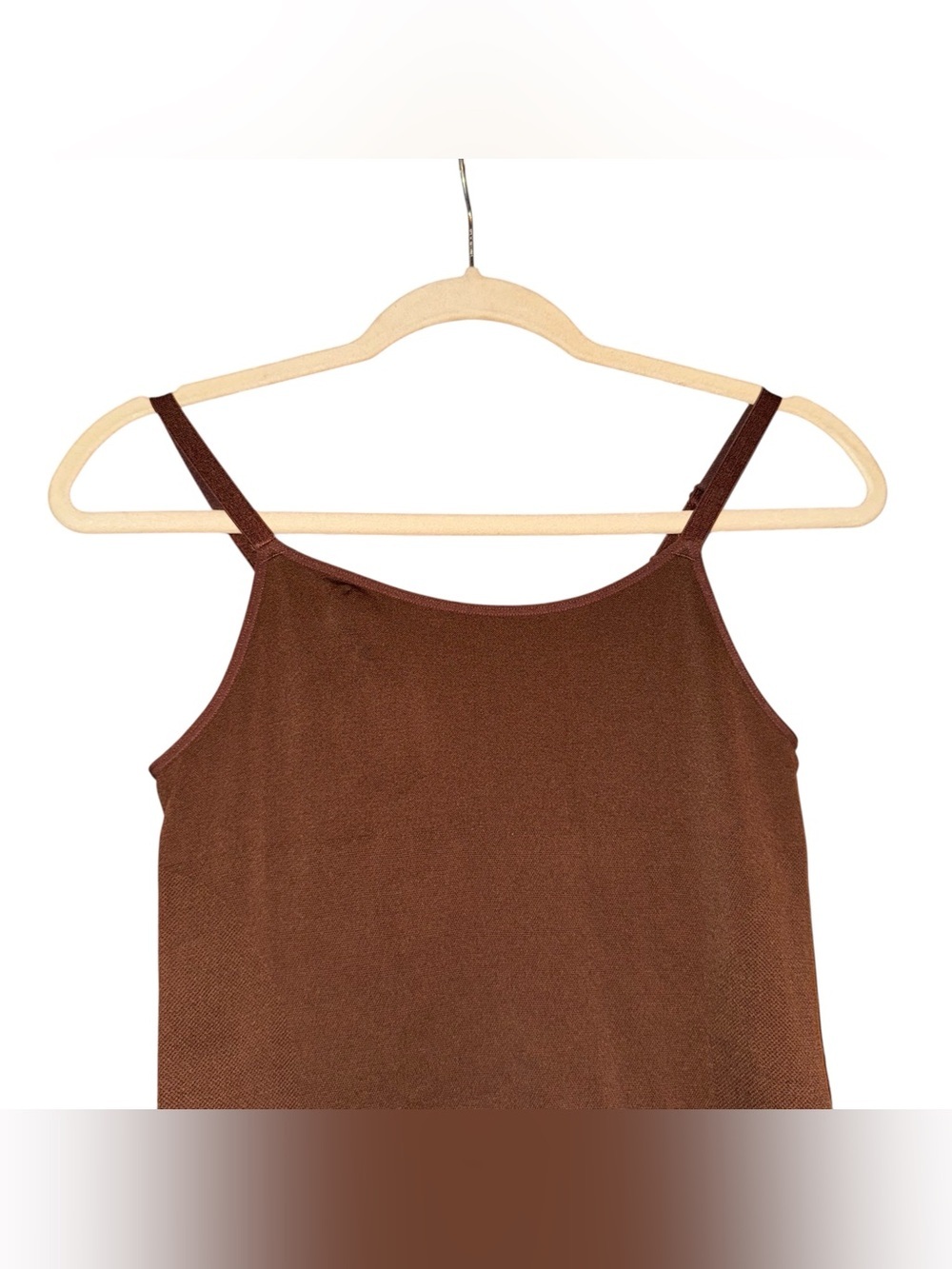 SHAPERMINT Essentials All Day Every Day Scoop Neck Cami Tank Top Brown Size L - Picture 3 of 8